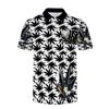 White & Black Kush Short Sleeve Collar Shirt #1