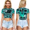 Kush Family's Turquoise #1 (See Thru) Half Shirt (Females Only)