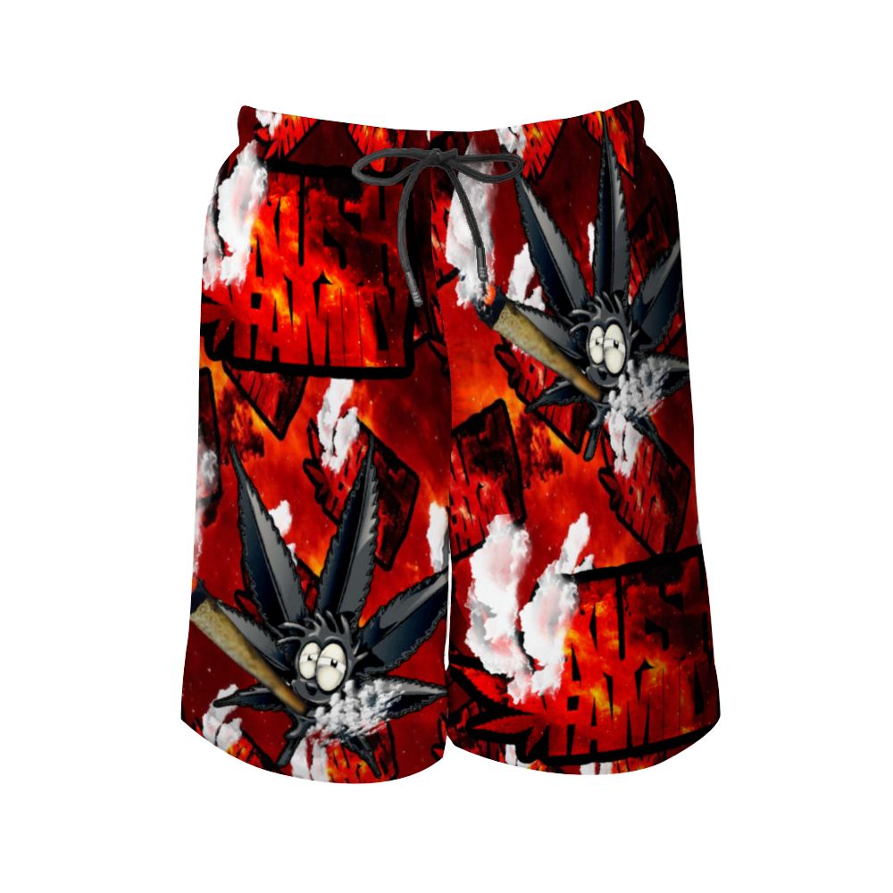 Kush Family's Red & Black Swimming Trunks