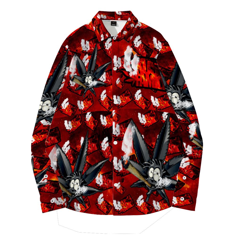 Kush Family's Red & Black Long Sleeve Collar Shirt