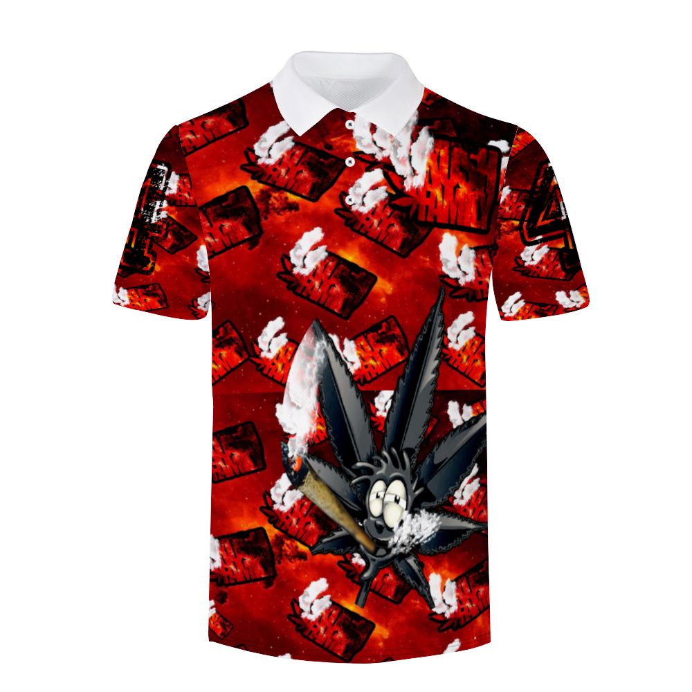 Kush Family's Red & Black Short Sleeve Collar Shirt