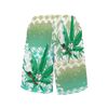 Kush Family's White & Green Swimming Trunks
