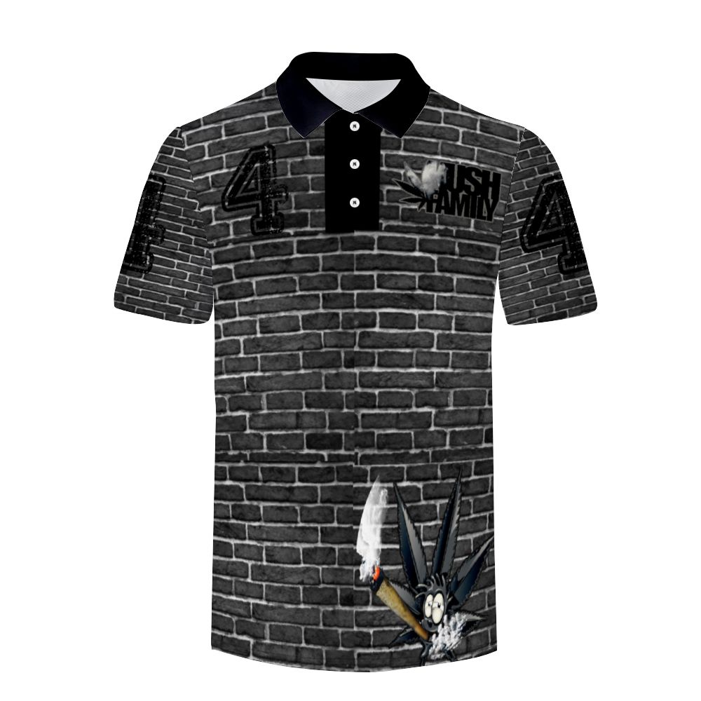 Kush Family's Black Brick Short Sleeve Collar Shirt