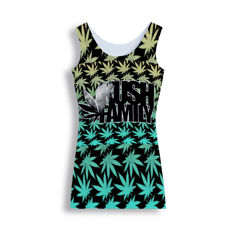 Kush Family Marijuana Leaf Dress (Black & Green) $50