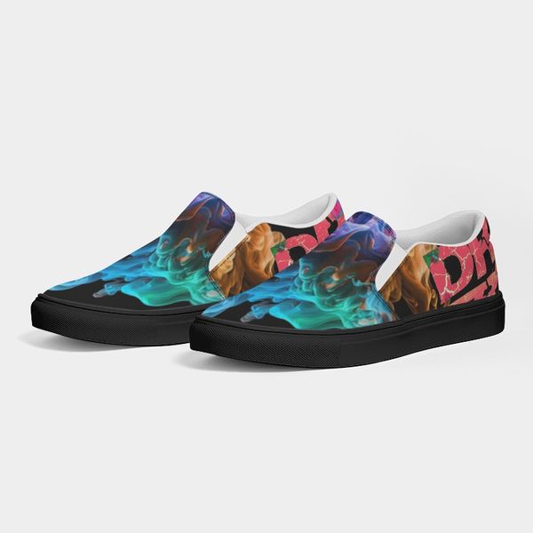 Mens \ Womens Colored Smoke Canvas Slides 