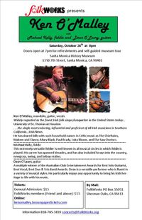 Folkworks Presents: Ken O'Malley with Michael Kelly and Dean O'Leary