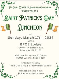Ken O'Malley entertains at the Irish Center of Southern California luncheon