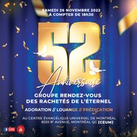 52e anniversaire du groupe Rendez-vous des Rachetés de l’Éternel