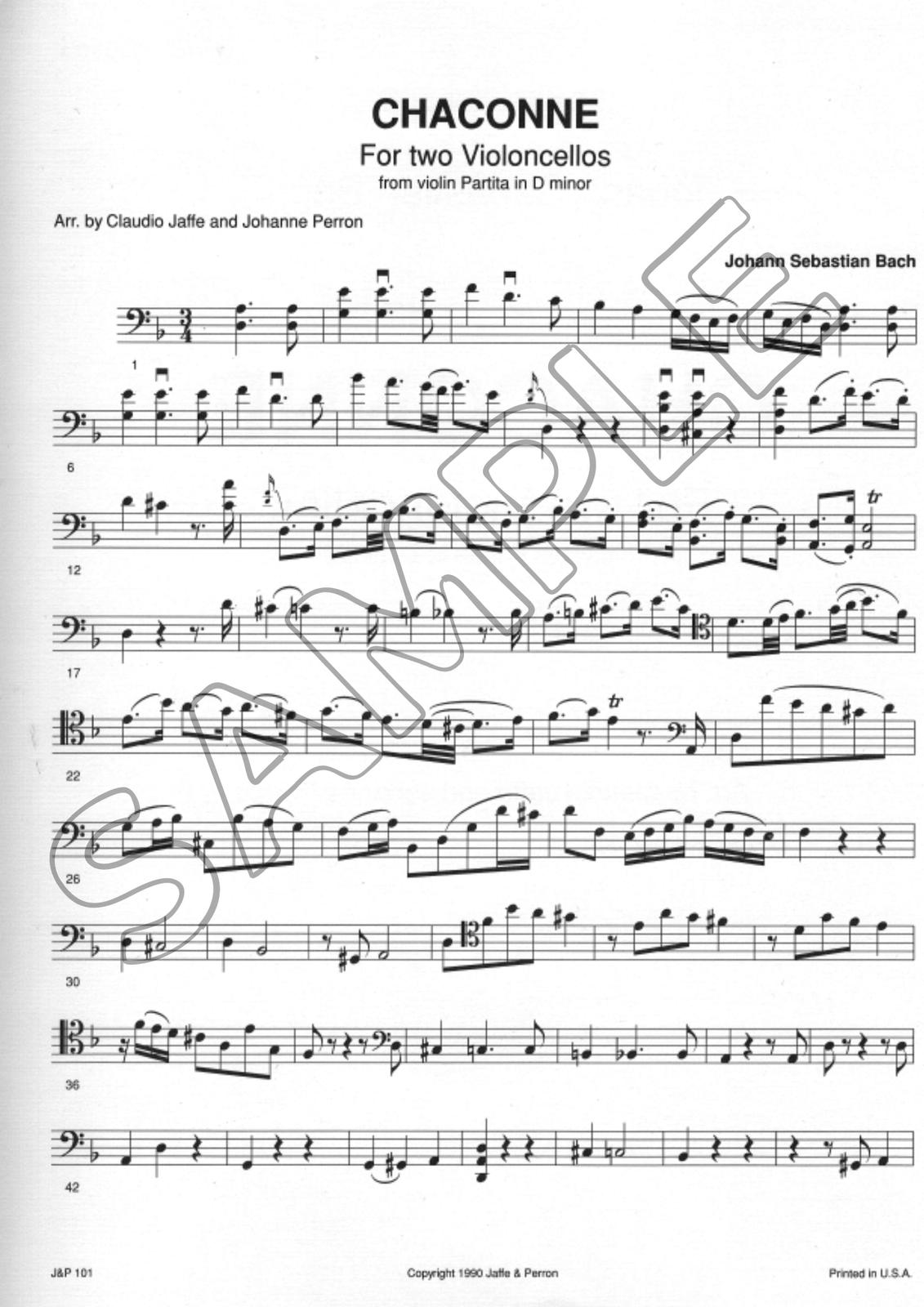 J. S. Bach - Chaconne, arranged for Cello Duo - Natasha Jaffe