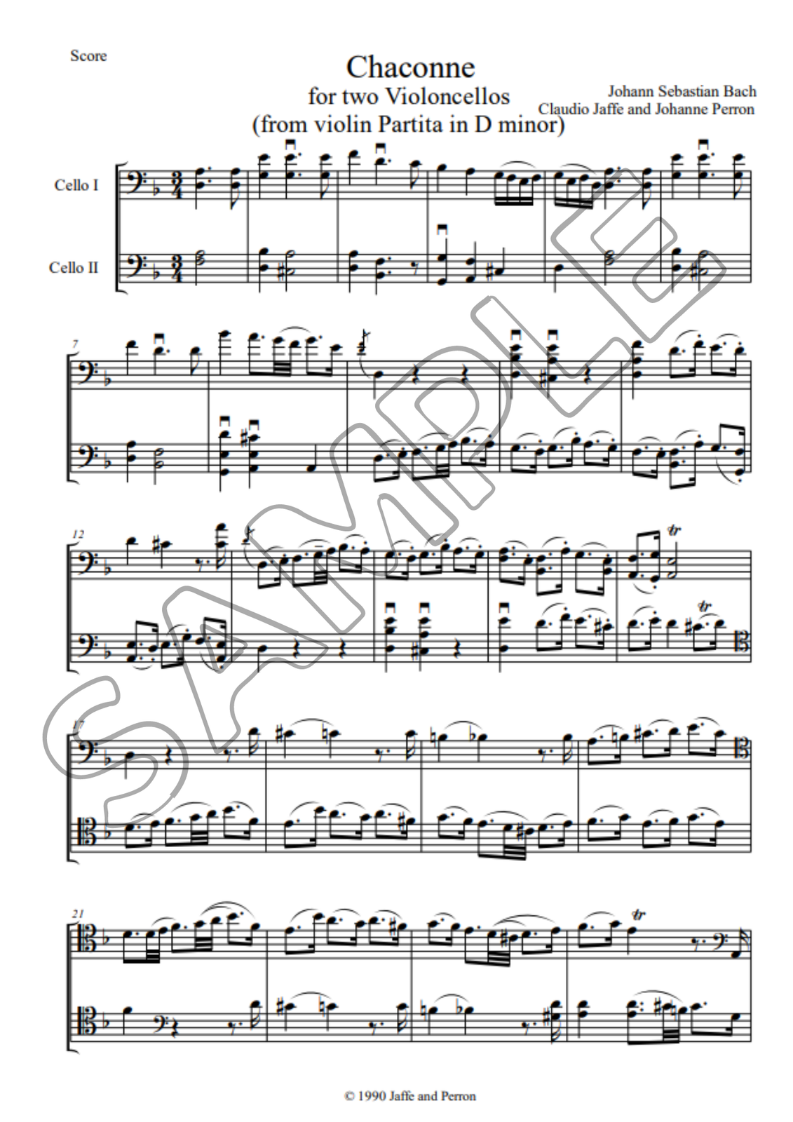 J. S. Bach - Chaconne, arranged for Cello Duo - Natasha Jaffe