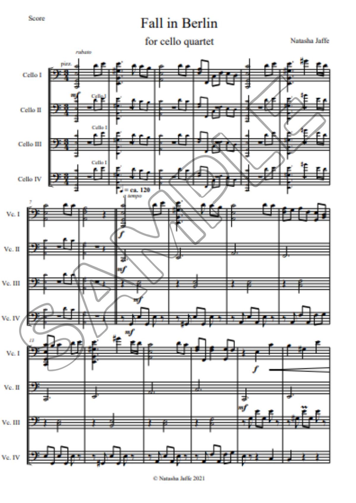 Fall in Berlin - Cello Quartet