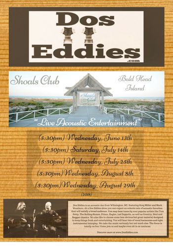 Shoals Club on Bald Head -Summer 2018 (www.doseddies.com) #bhi #shoalsclub #livemusic (www.DosEddies.com)
