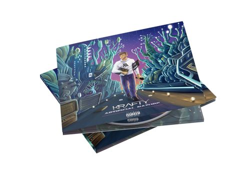 CD versions of the Artificial Nature album by British rapper and producer Krafty, signed to Monumental Records.