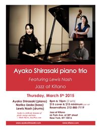 Ayako Shirasaki trio featuring Lewis Nash