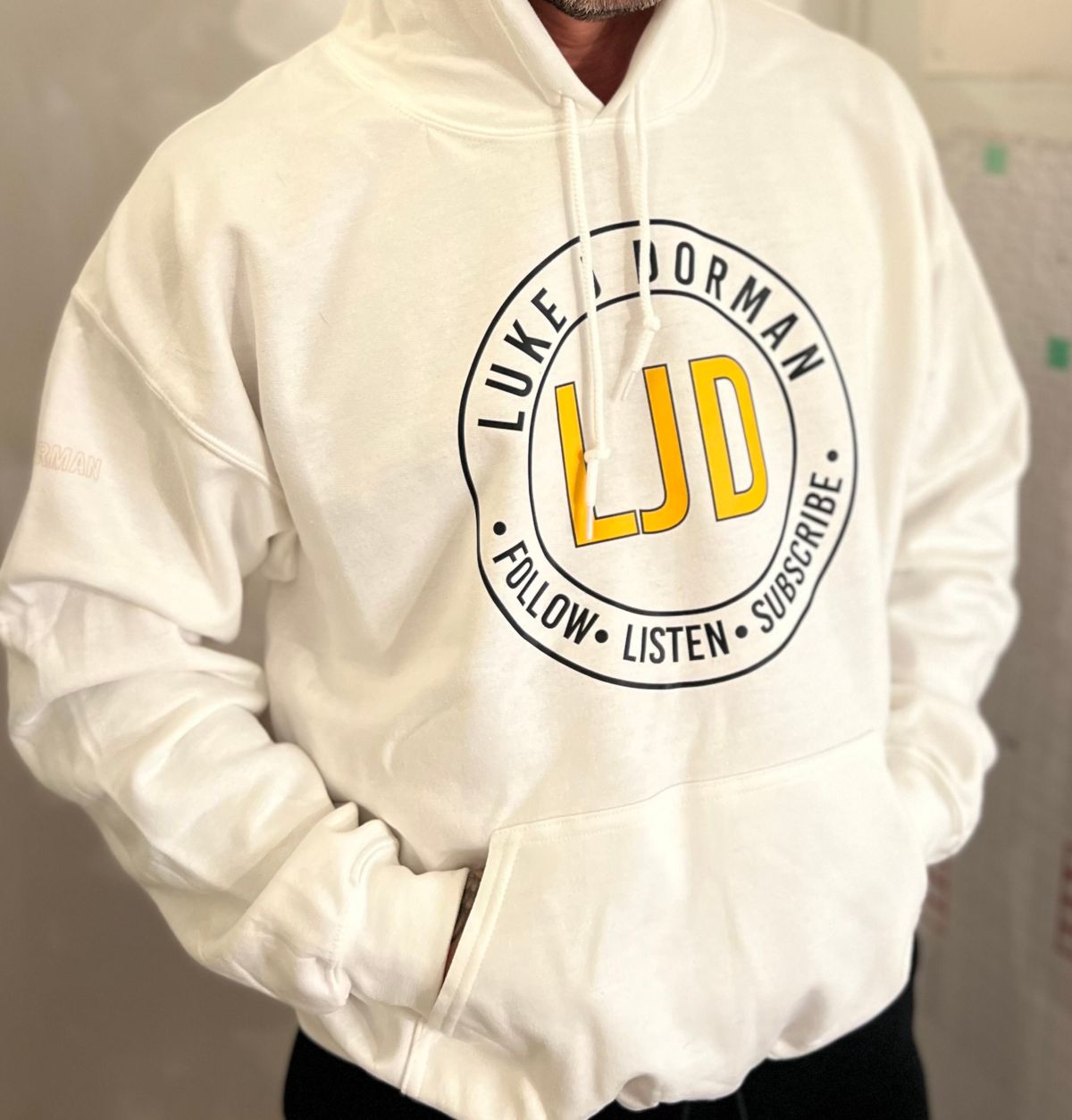 LJD Logo White Hoodies