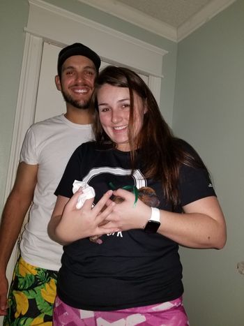 Daughter Taylor and her BF helping
