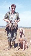 Di with Demi and their 'bag' of birds after a morning in the swamp...
