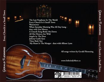 The back of the CD case - you can see Gerald & Linda taking this shot in the photos above.
