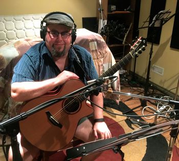 Gerald starts the acoustic guitar tracks...
