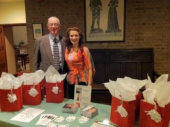 We decided to feature our Christmas bags on the CD table. (with our friend, Don)
