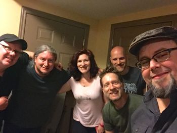 End of the day group selfie from Monday's tracking session at AME Recording Studio! Long, exhausting & excellent day of music making...
