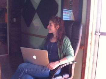 Allison the note taker - keeping track of the songs and how they're recorded.
