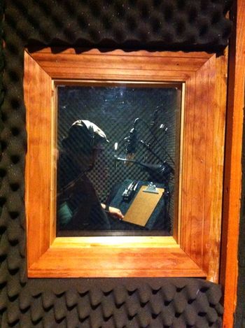 Gerald recording vocals for "Real Big Fan."
