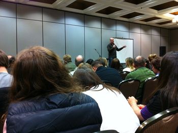 Worship Leadership with Brian Doerkson and Paul Baloche. Here, Brian is talking about the concepts of the 'orphan mindset' and 'fatherless worship.'
