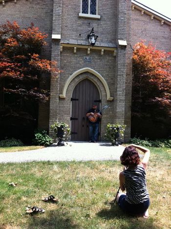Photographer Linda van der Beek takes advantage of the church architecture.
