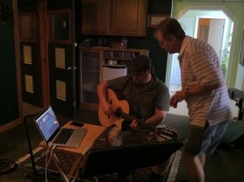 Putting the nylon string Taylor through the pedal for a cool sound on "There is a Voice."
