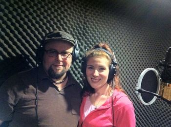 Recording scratch vocals in the booth together. The scratch will guide the band, and we'll do the final vocals back in Toronto.
