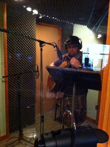 Recording "Amazing Grace (My Chains are Gone)" on the Bourgeois acoustic.
