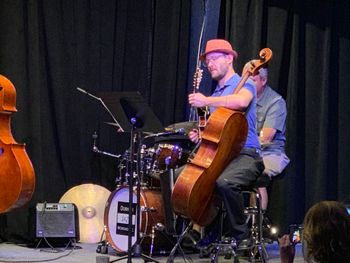 Playing Mandolin and Cello at the Durham Jazz Workshop
