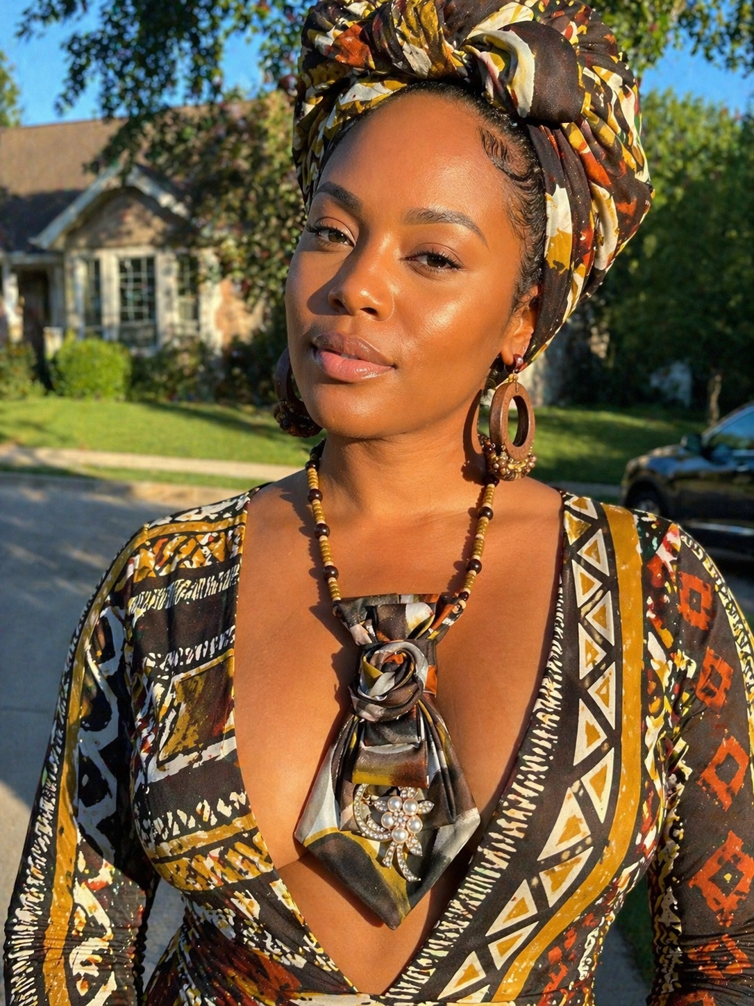 Golden Earth Muse Tie Necklace