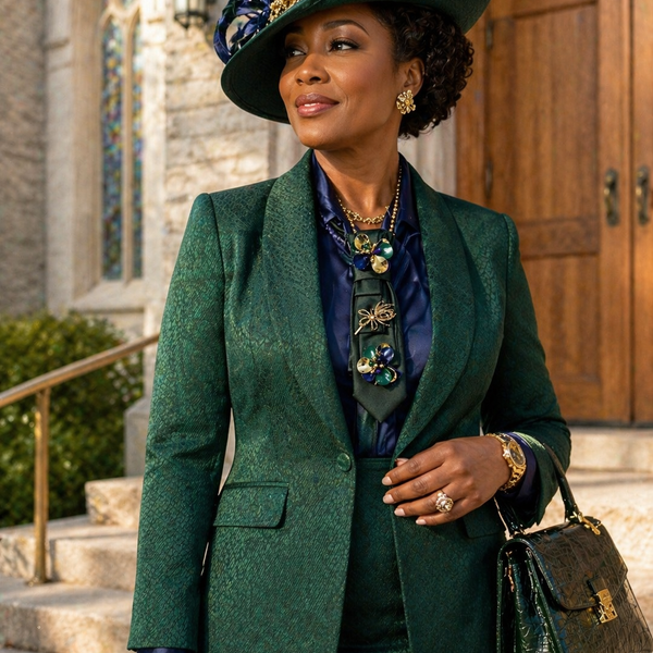 Emerald Grace Couture Tie Necklace
