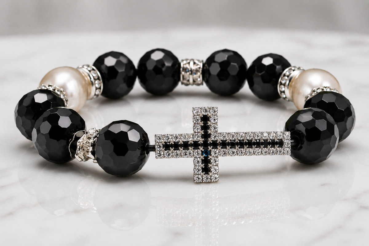 Midnight Grace Cross Bracelet