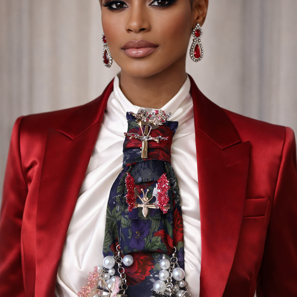 The Crimson Heiress Tie Necklace