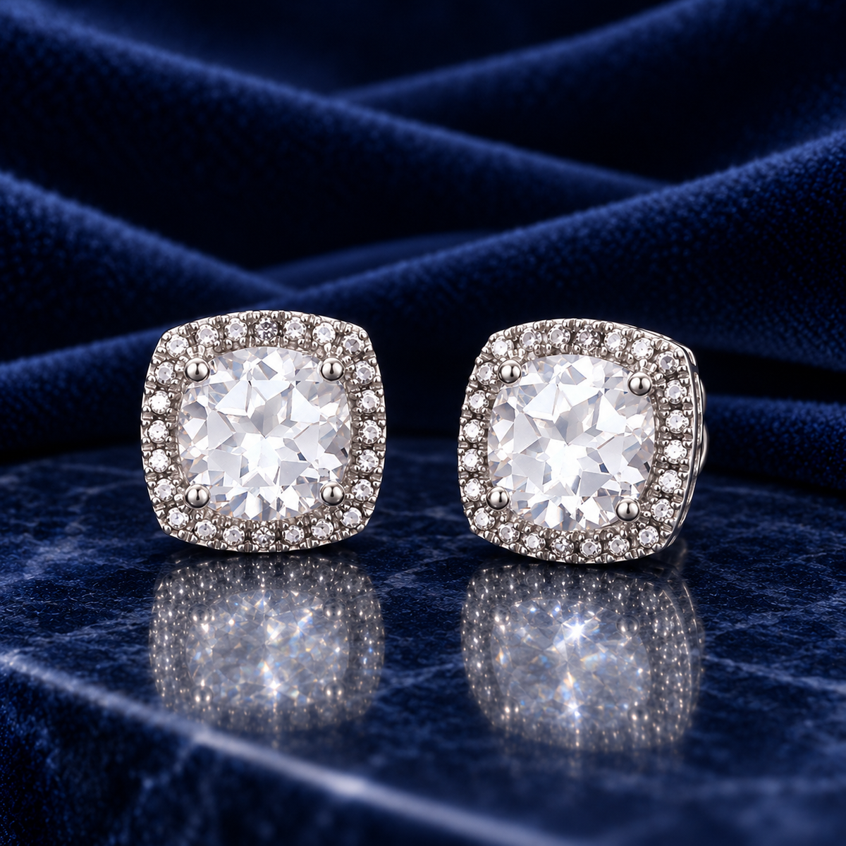 Sapphire Lumière White Sapphire & Diamond Stud Earrings