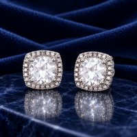 Sapphire Lumière White Sapphire & Diamond Stud Earrings