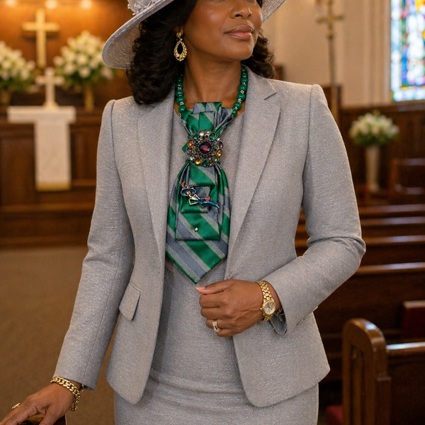Emerald Muse Statement Tie Necklace