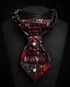 Crimson Noir Rosette Tie Necklace