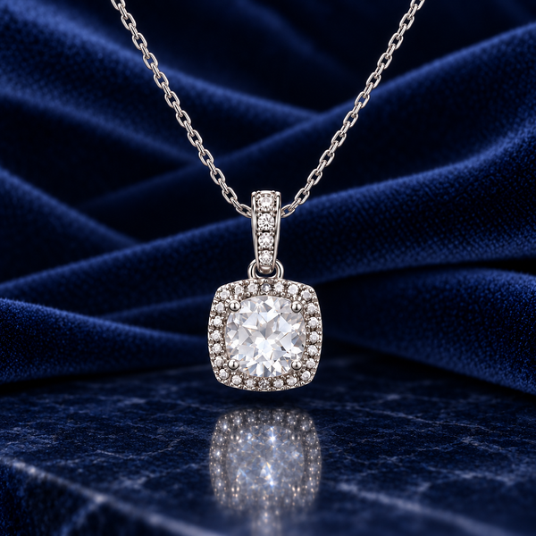 Sapphire Lumière White Sapphire & Diamond Pendant Necklace