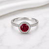 Ruby Radiance Diamond Halo Ring