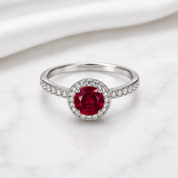 Ruby Radiance Diamond Halo Ring