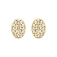 Golden Essence 14K Yellow 1/6 CTW Natural Diamond Cluster Earrings