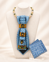 Azure Bloom Luxe Tie Necklace Set 