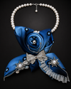 Midnight Sapphire Rosette Tie Necklace