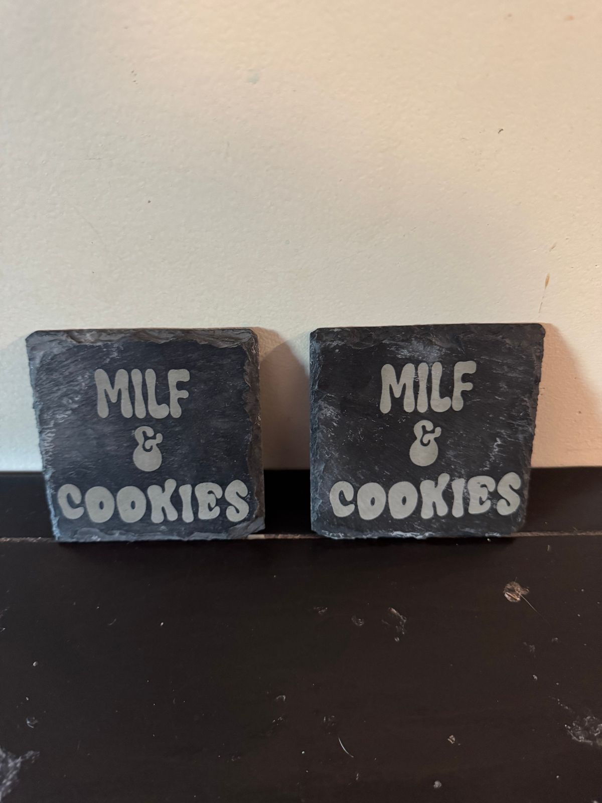 Milf & Cookies stone coasters (set of 4)