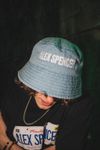 Alex Spencer Embroidered Bucket Hat – Sky Blue (Stone Washed) / Black