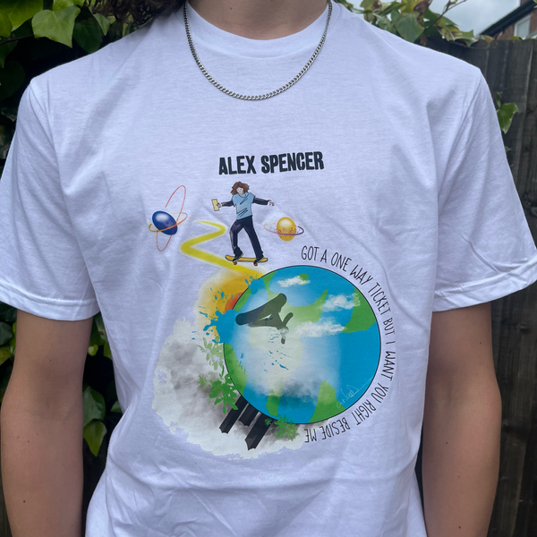 One Way Ticket - White T-shirt (Small & Large left)